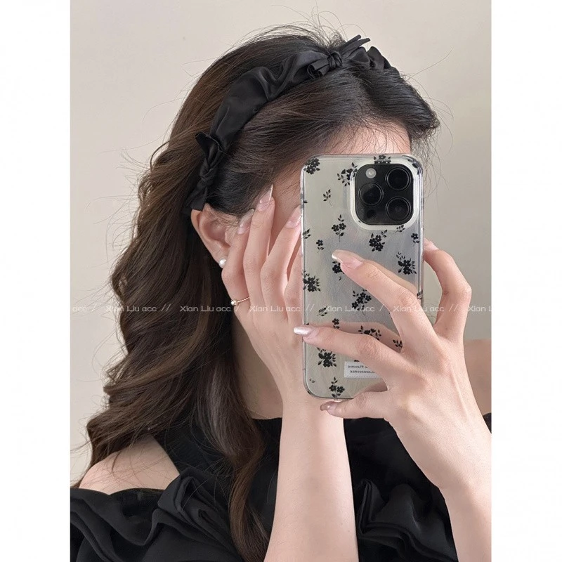 韩国黑色蝴蝶结发箍女2025新款洗脸压发头箍百搭外出发捆发卡发饰