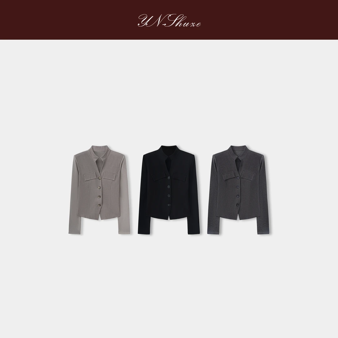 YN-SHUZE【线性之美】舒适简约百搭开衫式长袖上衣SZ-YNB-TX0164