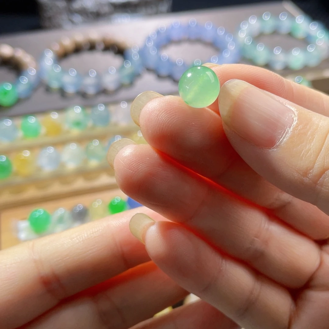 翡翠未镶嵌手链冰9.1