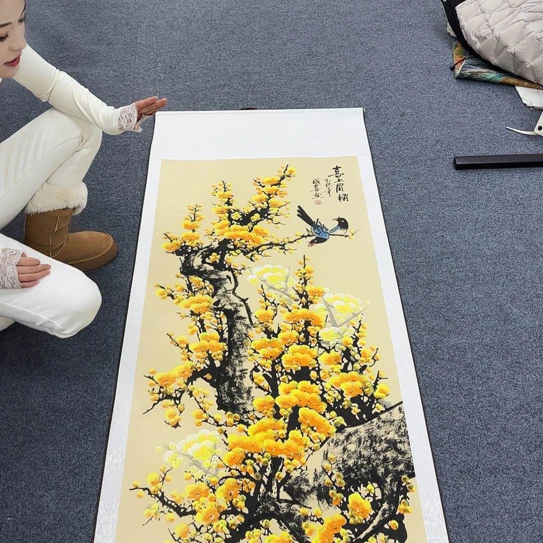 国画作品小姐姐放漏中