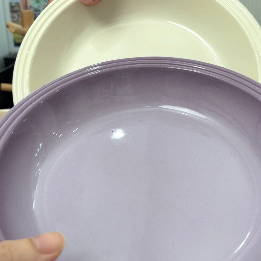 瓷片微瑕2个8英寸草帽盘