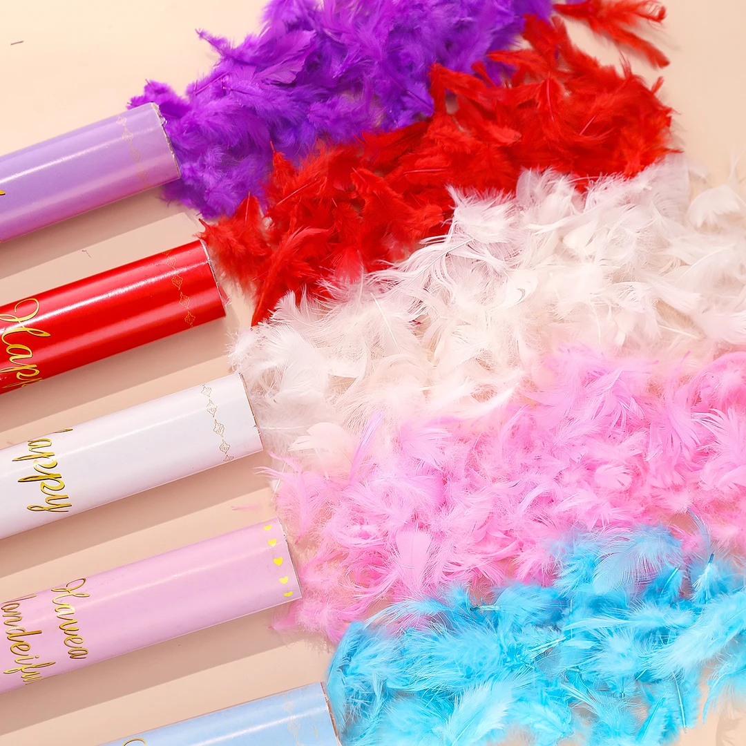 羽毛礼花筒结婚手持小礼炮筒婚礼生日派对求婚喷花筒婚庆用品大全