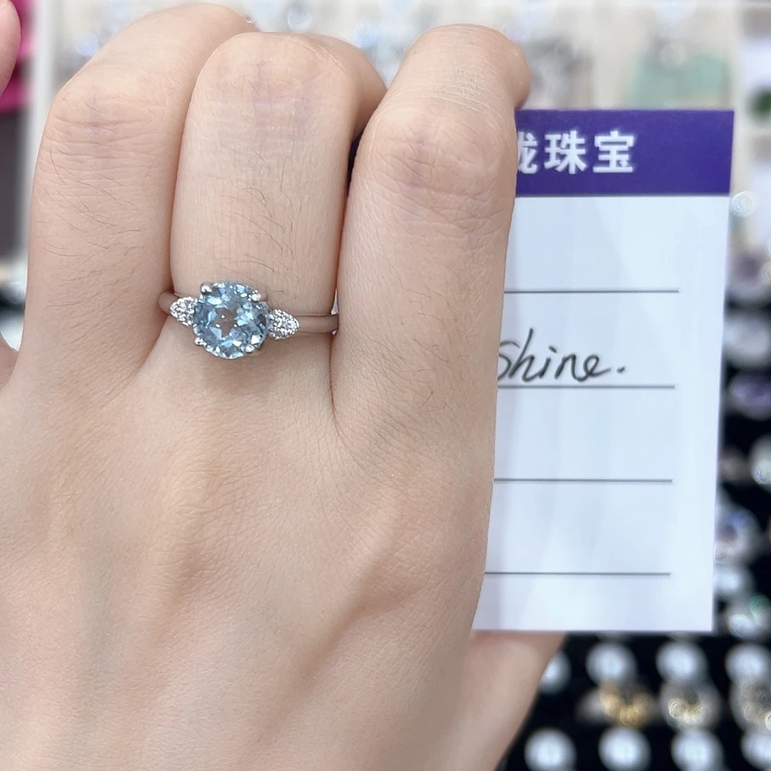 黄晶戒指银S925镶嵌戒指