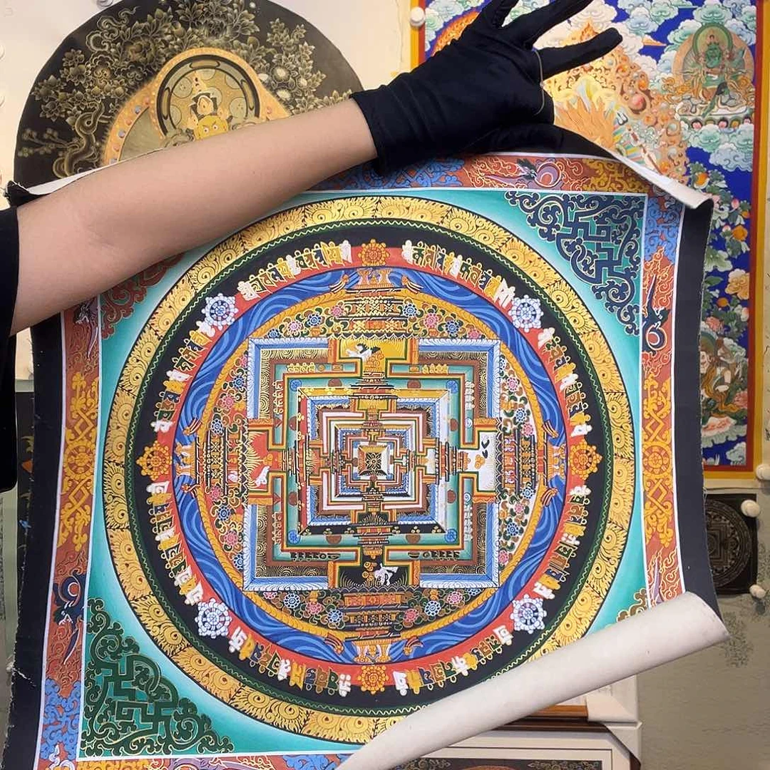 卷轴画纯手绘唐卡坛城50厘米左右