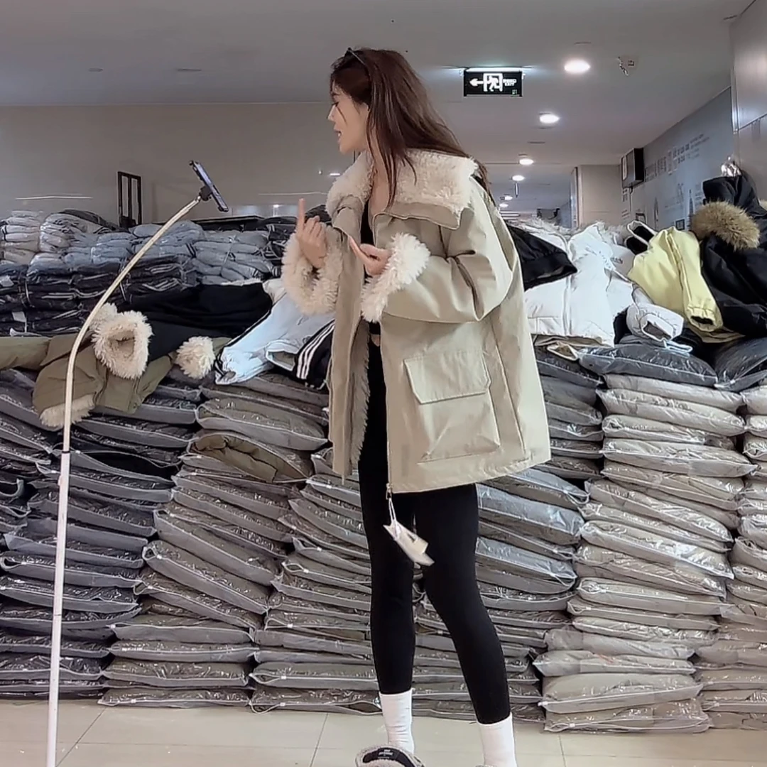 【柒汐】推荐冬季韩版加厚翻领外套25255