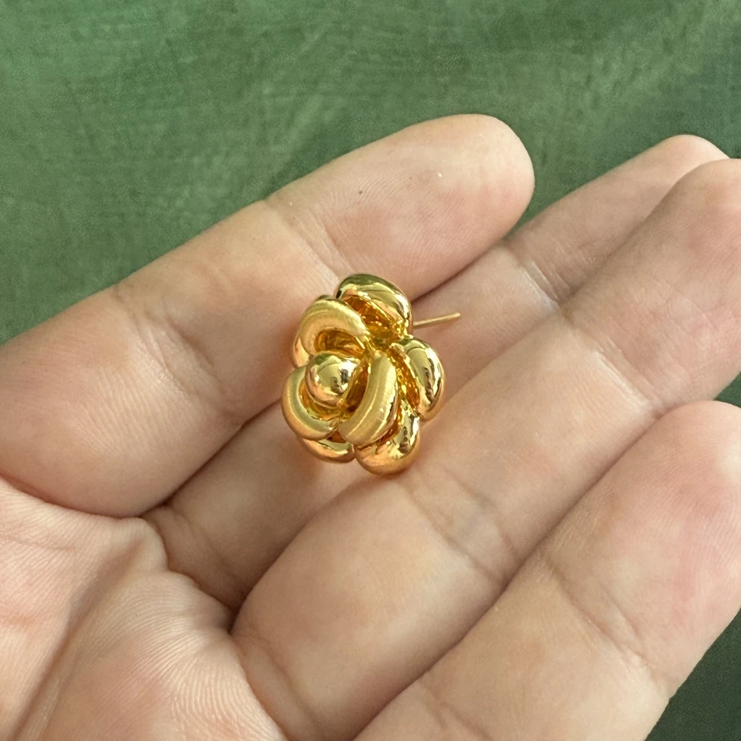 足金999黄金无氰耳饰单只3.57