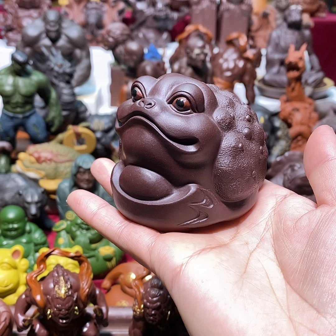 茶宠紫砂宜兴紫砂金蟾