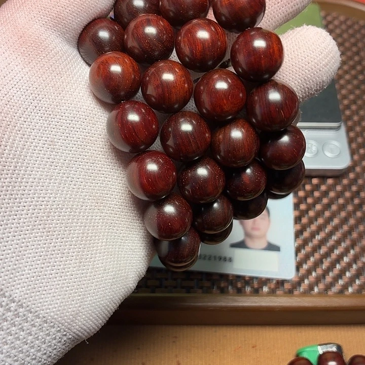 队***长小叶紫檀手串/手链1.5顶泥带金星