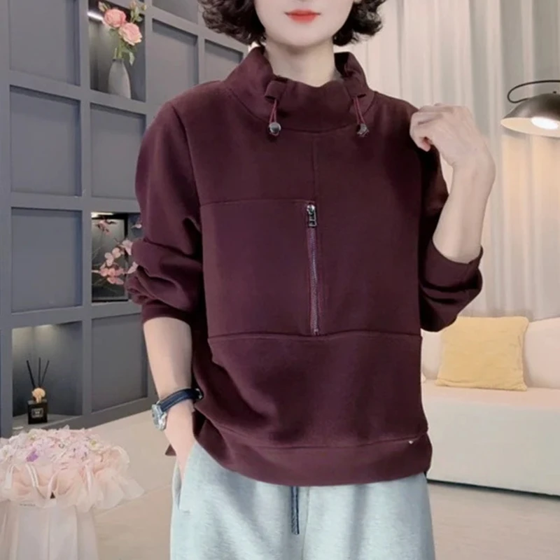 2025秋季新款显瘦气质时尚卫衣女士宽松连帽减龄上衣休闲减龄女装