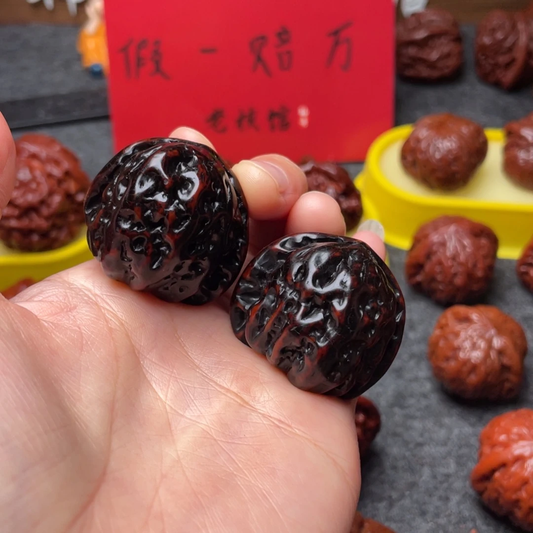 吊坠文玩核桃文玩核桃 手把件 白狮子 37