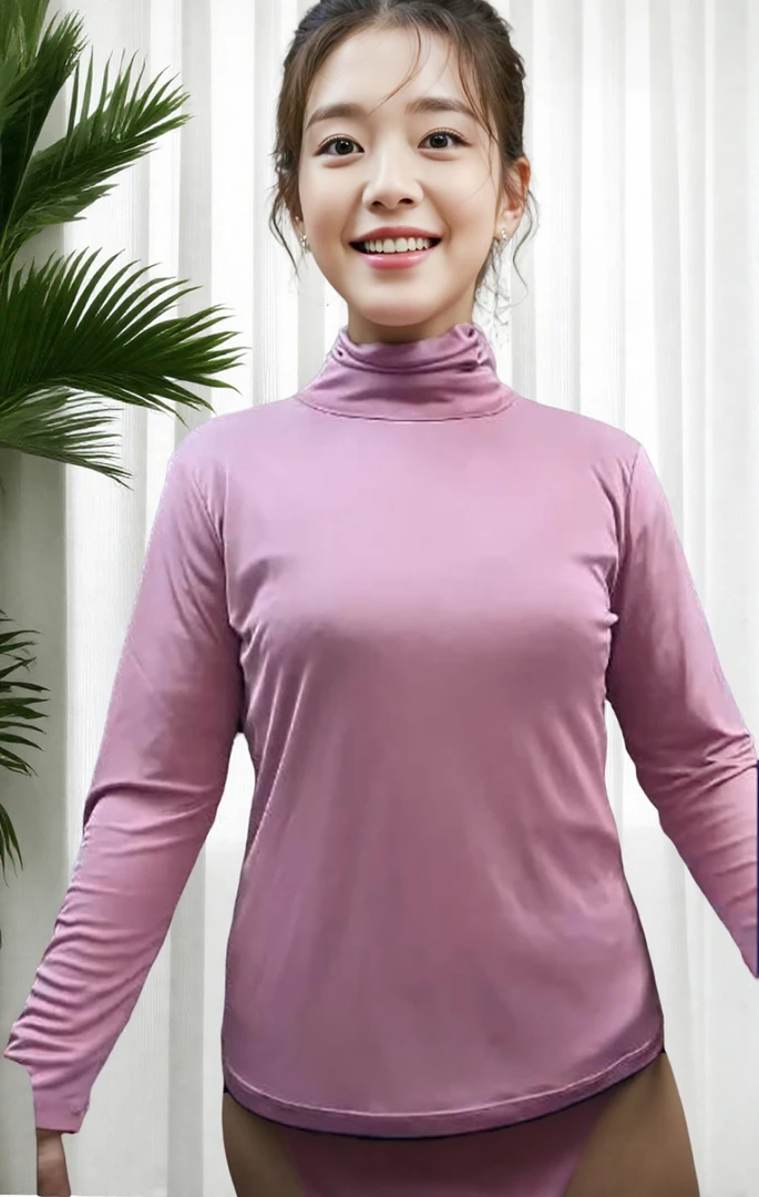 豪蓉服饰新款6A桑蚕丝42针高领纯色打底外穿针织时尚百搭女士两色