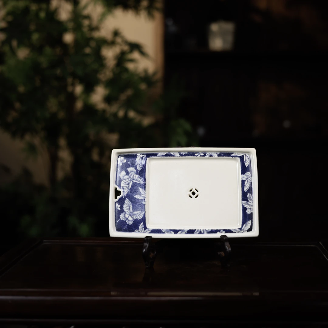 【小田甄陶】化蝶-梵山堂-宋砚四方壶承-长20宽12.5高4（W0569）