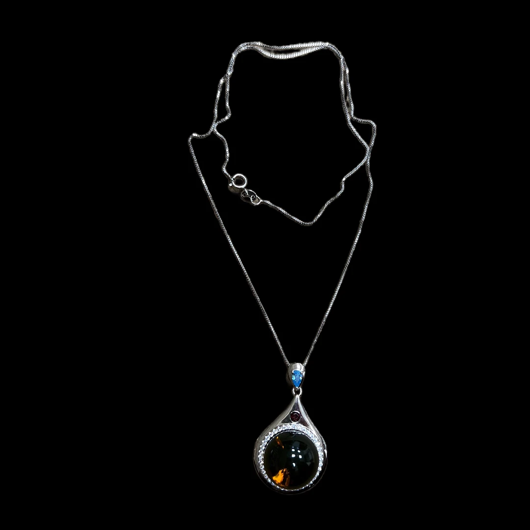 V9874蓝珀项链孤品！