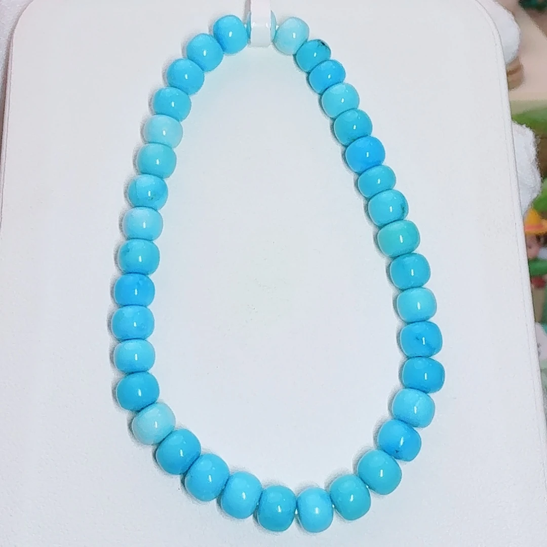 绿松石未镶嵌珠宝奇石高瓷蓝手串