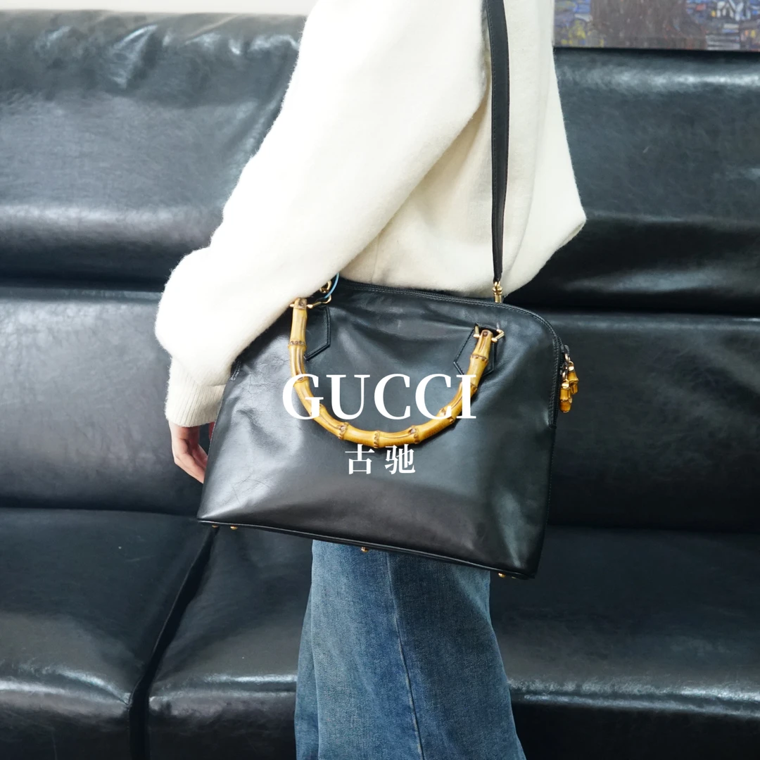 95新 GUCCI/古驰 黑色斜挎包/JJ12809938/9938