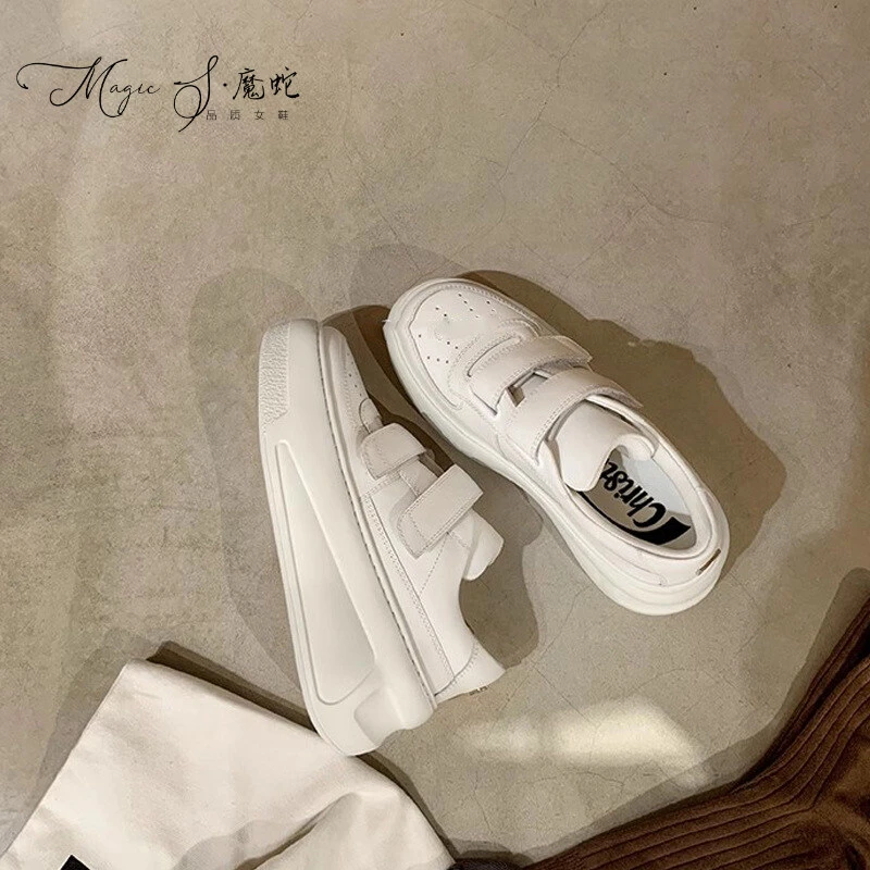 〖万达撤柜〗苏茵茵同款小胖丁~ins笑脸魔术贴厚底休闲运动板鞋女小