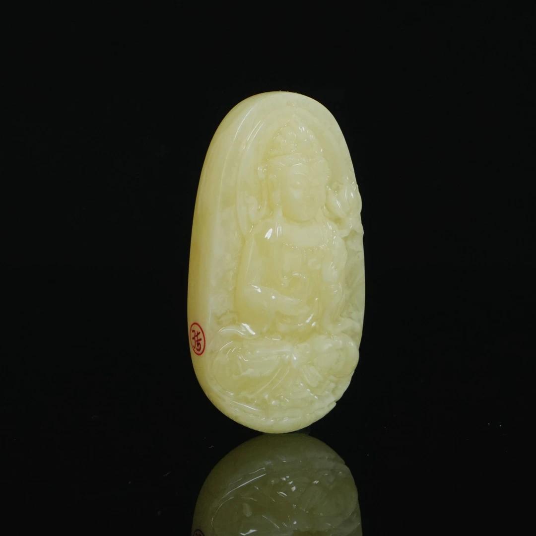 M5187 张晓辉大师工蜜蜡观音吊坠 18g