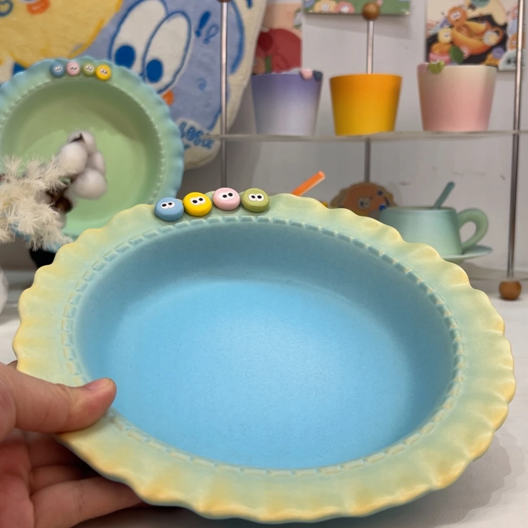 摆件陶花边深盘 价格386