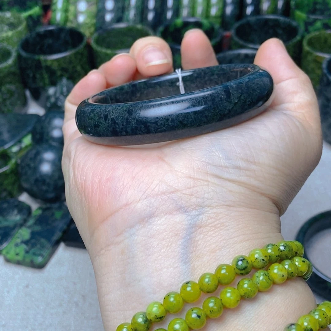 蛇纹石玉手镯未镶嵌用****1