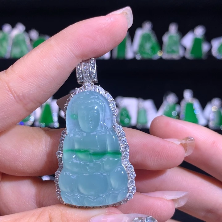 【闪购商品】颈饰银S925镶嵌翡翠天然翡翠