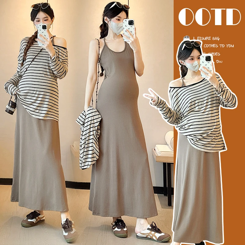 2025孕妇装秋季新品韩系吊带裙防晒气质两件套时尚外穿孕妇套装