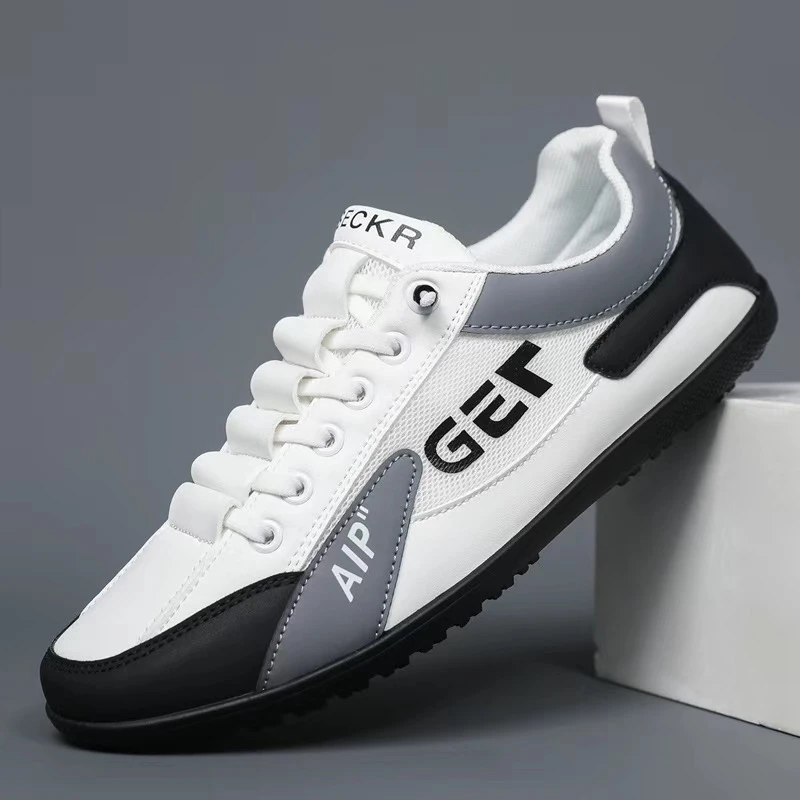 【高档休闲鞋】夏季透气鞋子男士一脚蹬豆豆鞋时尚小白鞋男潮流防滑