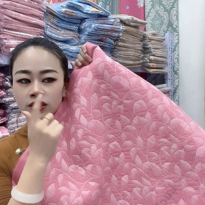 棉粉色小树叶纯棉