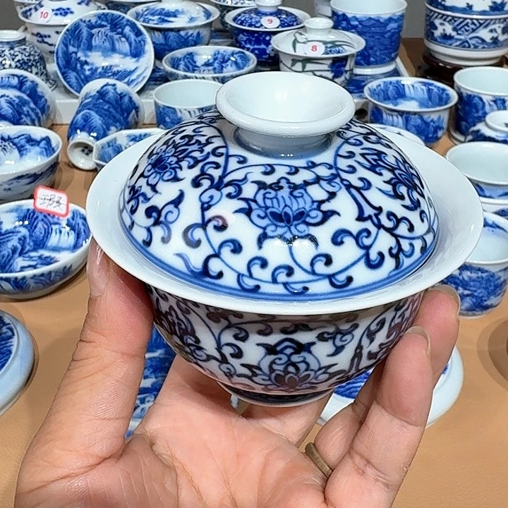 景德镇纯手工手绘盖碗