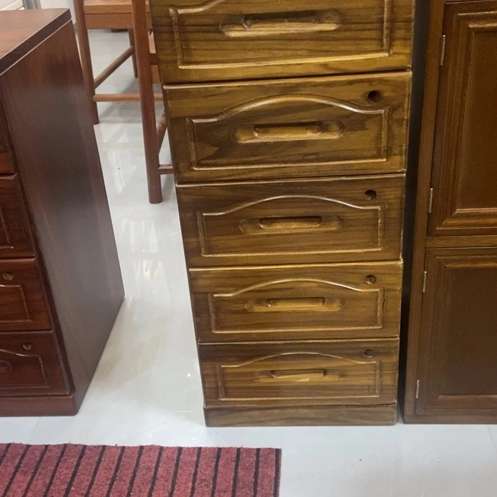 木（非红木类）浅胡桃色五斗柜