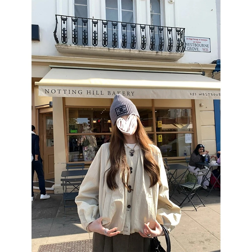 【香港明日】花苞外套上衣夹克圆领两色百搭秋季通勤时尚 #C1109