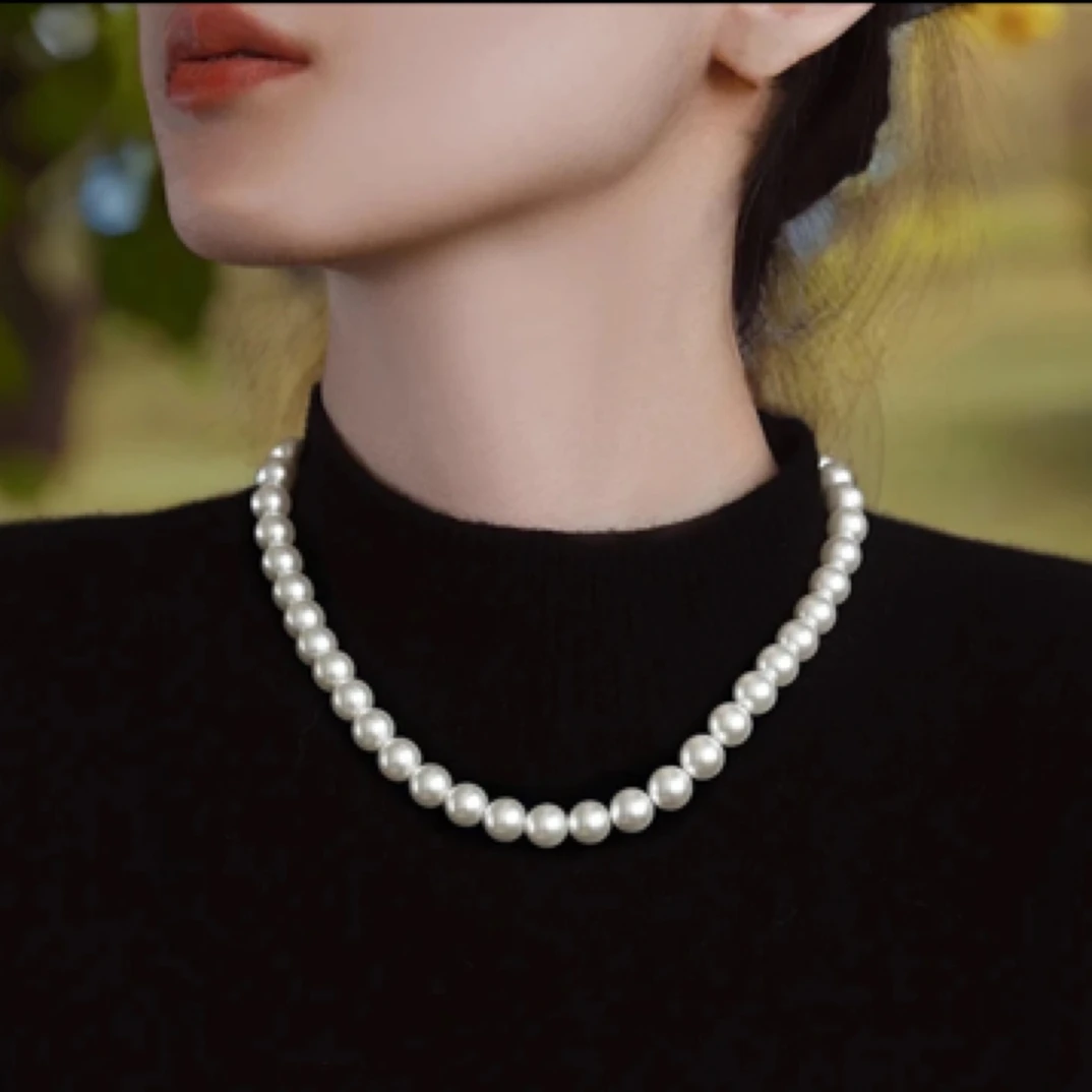 天然母贝贝珠项链送婆婆妈妈节日礼物