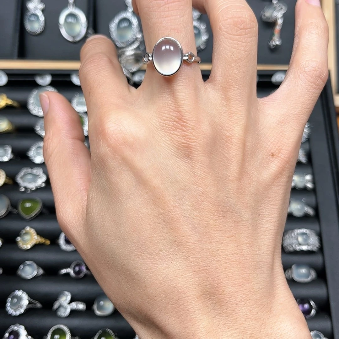 【闪购商品】岫玉戒指银S925镶嵌木**苏