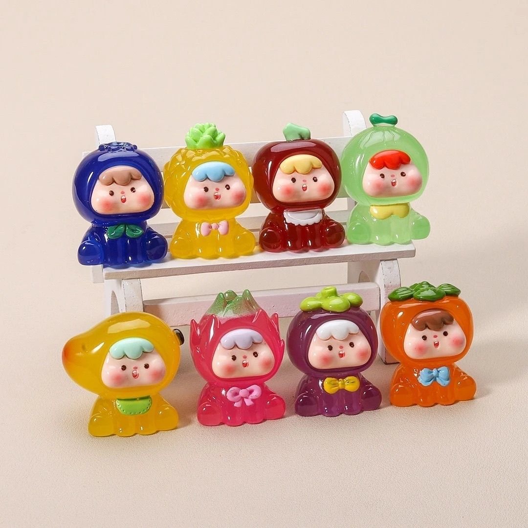 【九宫格】夜光新款第四代水果崽崽树脂diy可爱摆件钥匙扣车载摆件