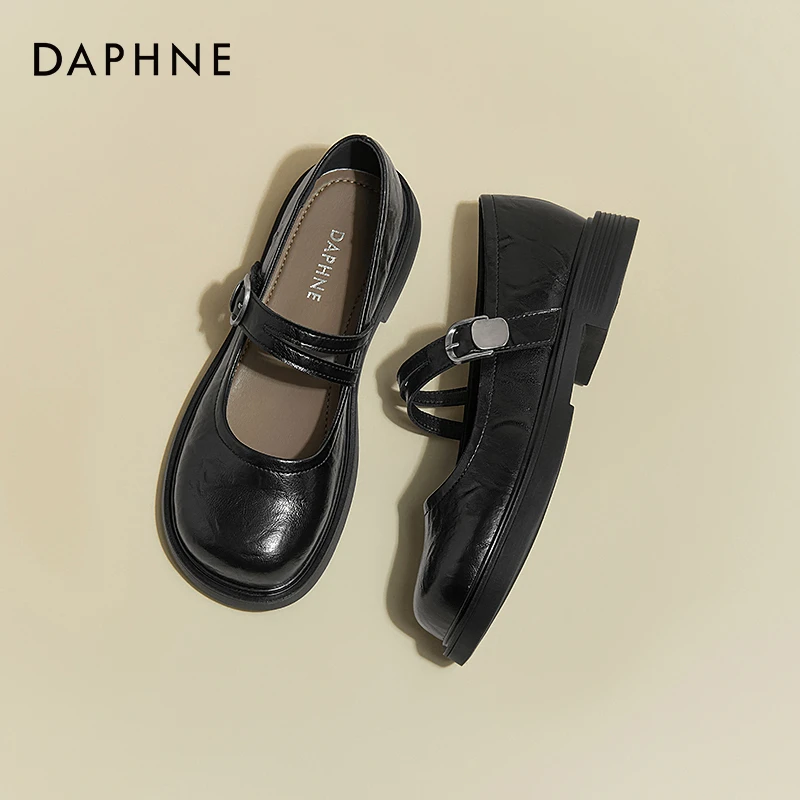 达芙妮气质浅口玛丽珍女2025春季新款舒适软底单鞋休闲百搭小皮鞋