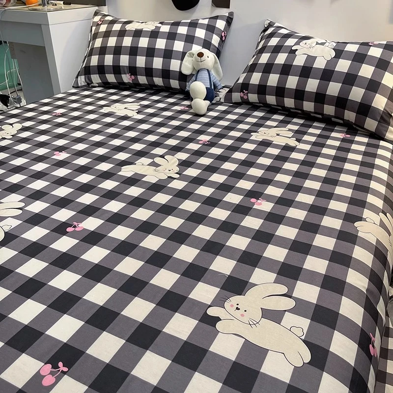卡通纯棉床单单件100全棉宿舍格子被单人儿童男孩学生宿舍床单