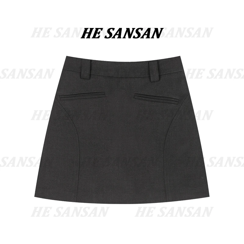 【SANSAN】高腰百搭显瘦气质百褶A字半身裙DY-4361