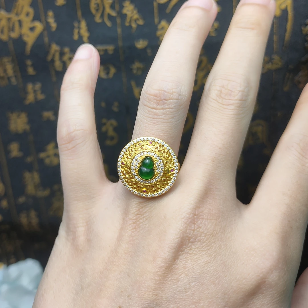 足金999镶嵌活口戒指