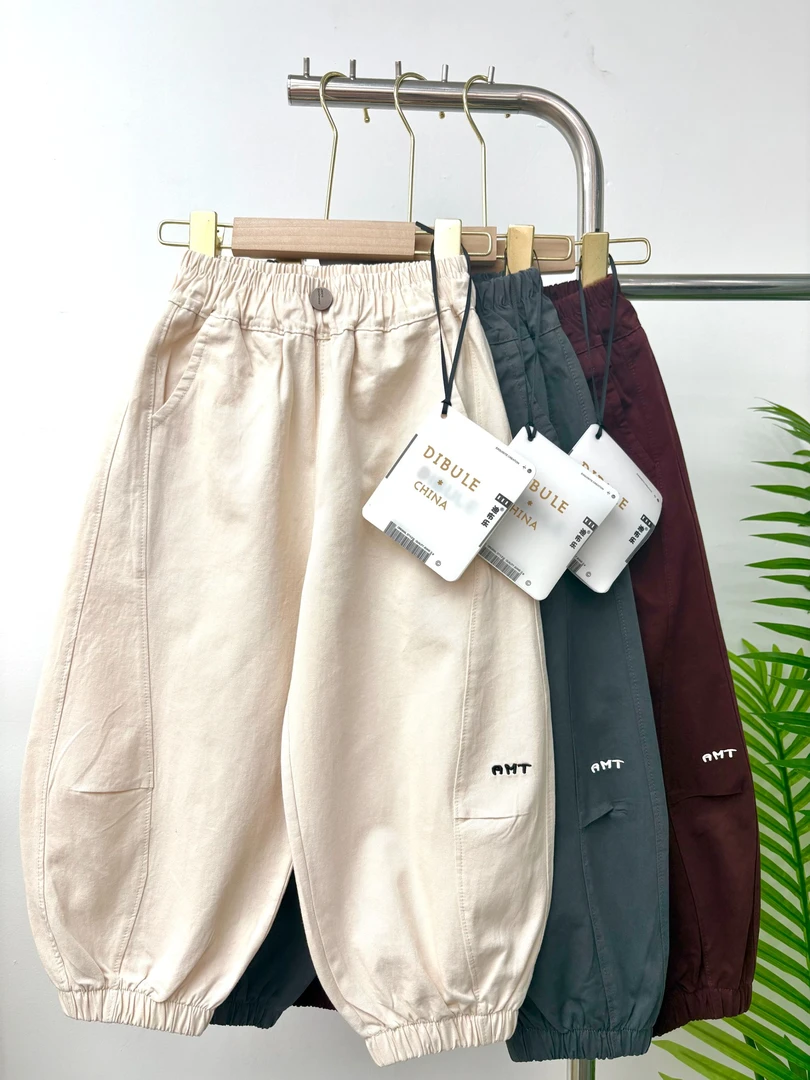 【纯棉100%棉字母刺绣】秋季新款纯棉男女童韩版百搭休闲长裤亲子裤