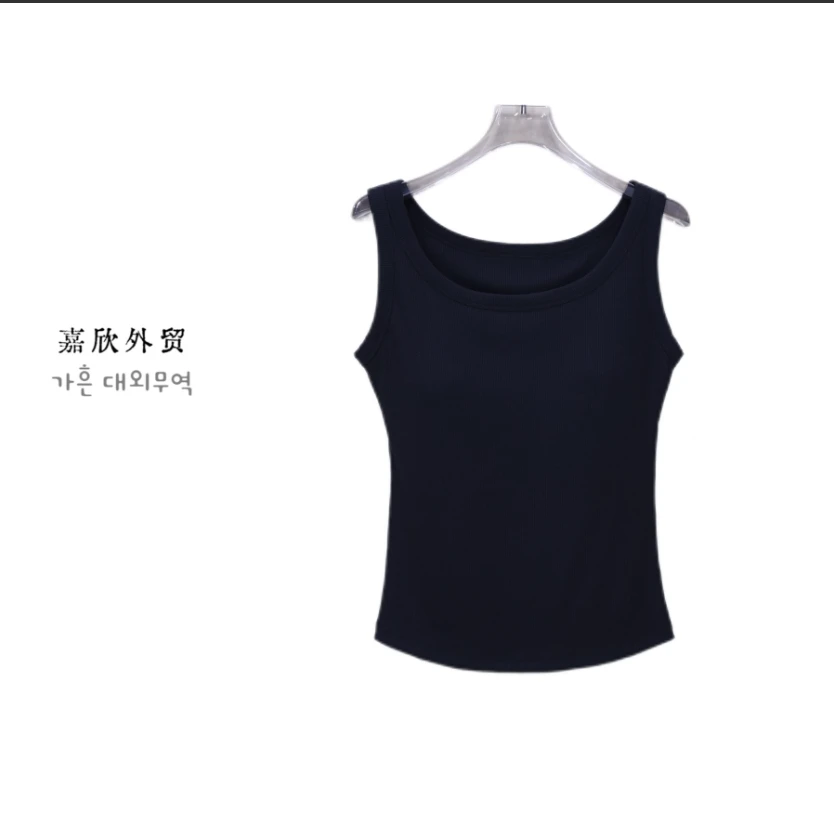 嘉欣外贸· 【Bra-in背心】圆领百搭带胸垫外穿内搭背心—A80-17