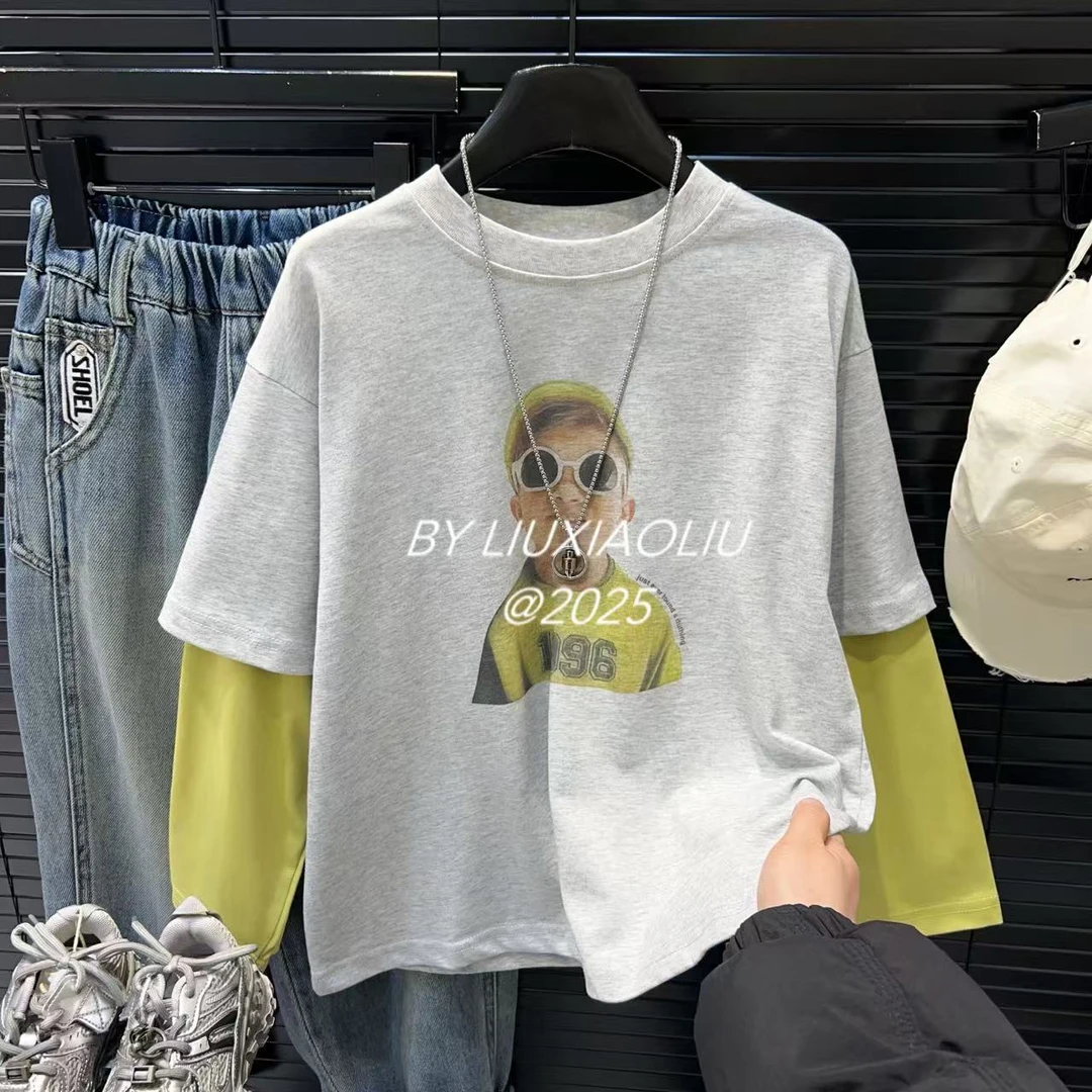 杭州六小六正版 BY LIUXIAOLIU春季儿童假两件长袖15787