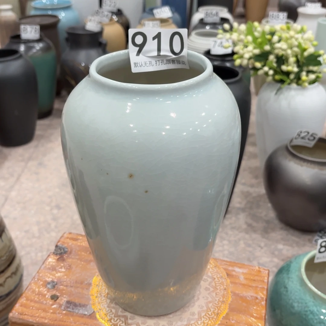 摆件910微瑕景德镇陶瓷花瓶高27口9.5
