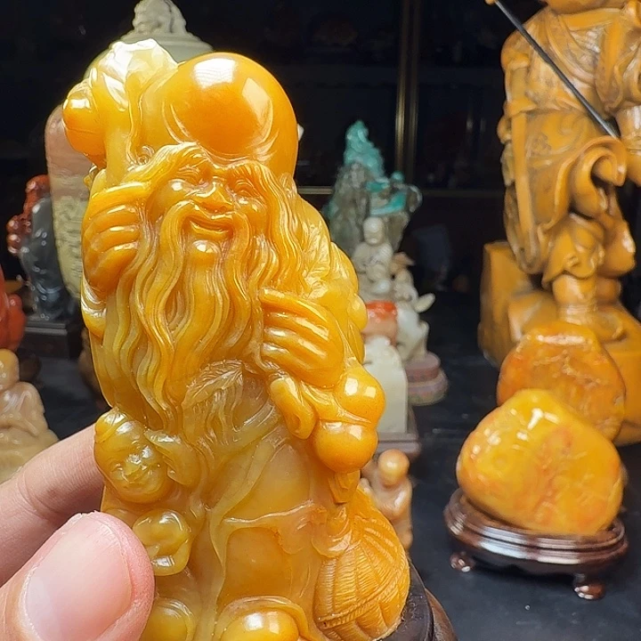 西***叔寿山石北部田黄石工艺品摆件艺术品