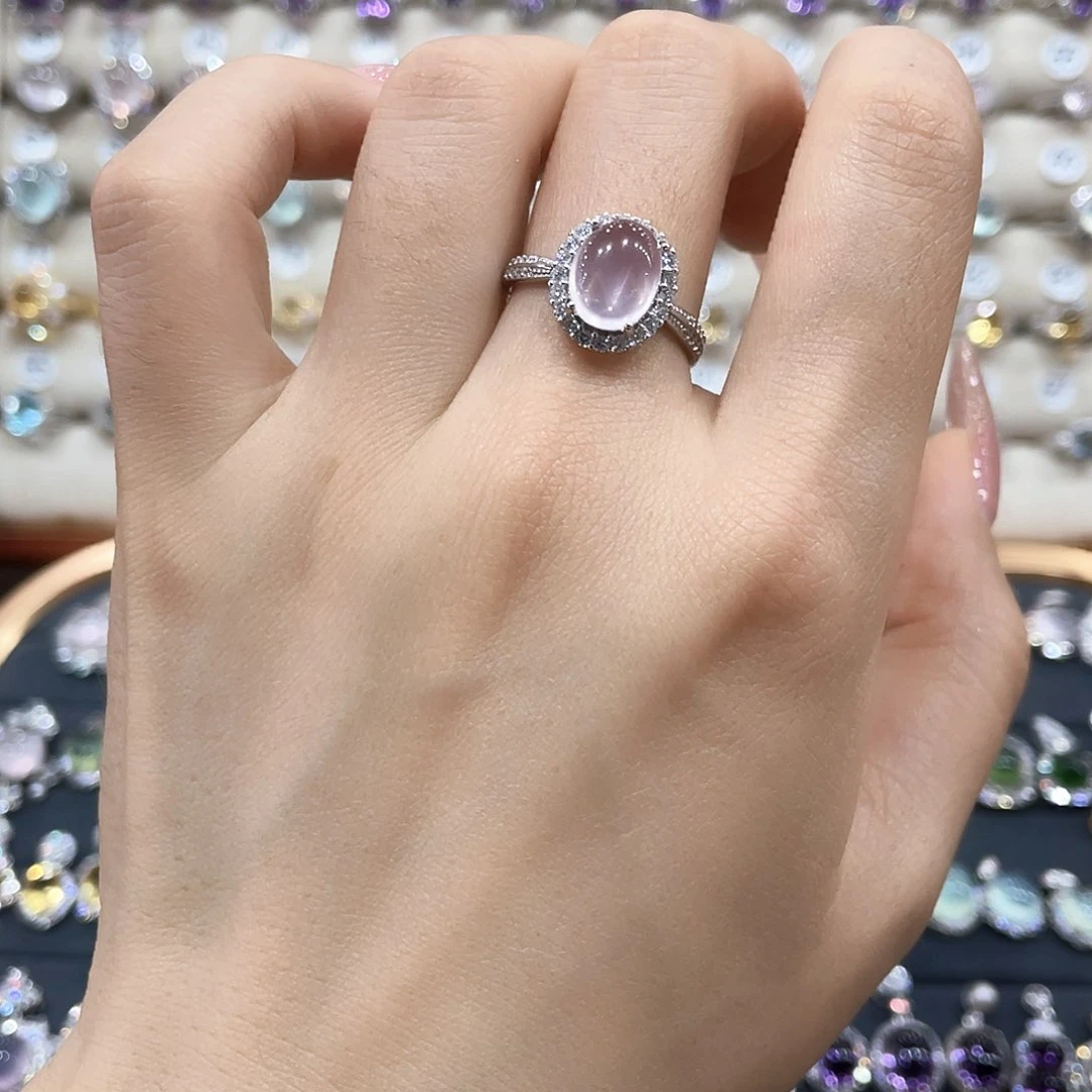 芙蓉石耳饰银S925镶嵌