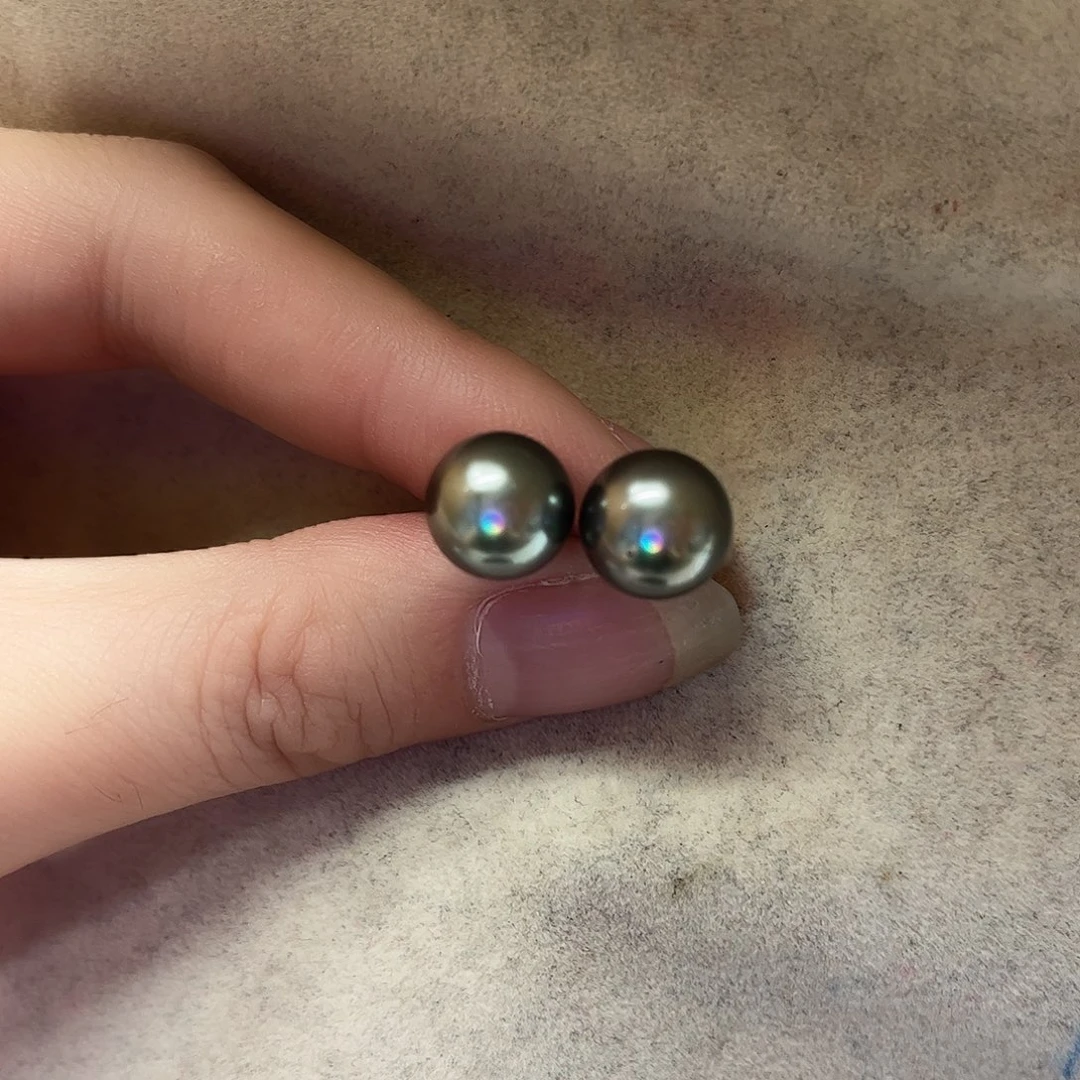 银S925镶嵌耳饰海水珍珠