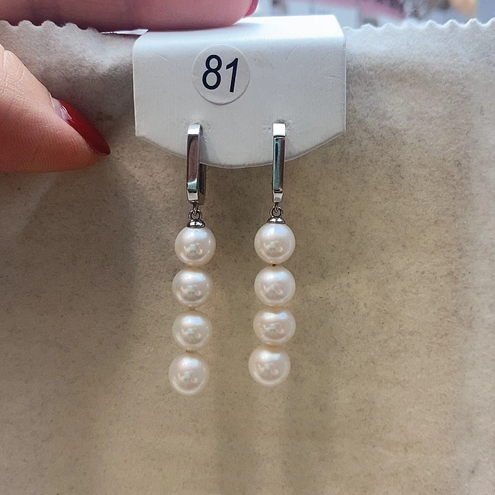 淡水珍珠耳饰银S925镶嵌