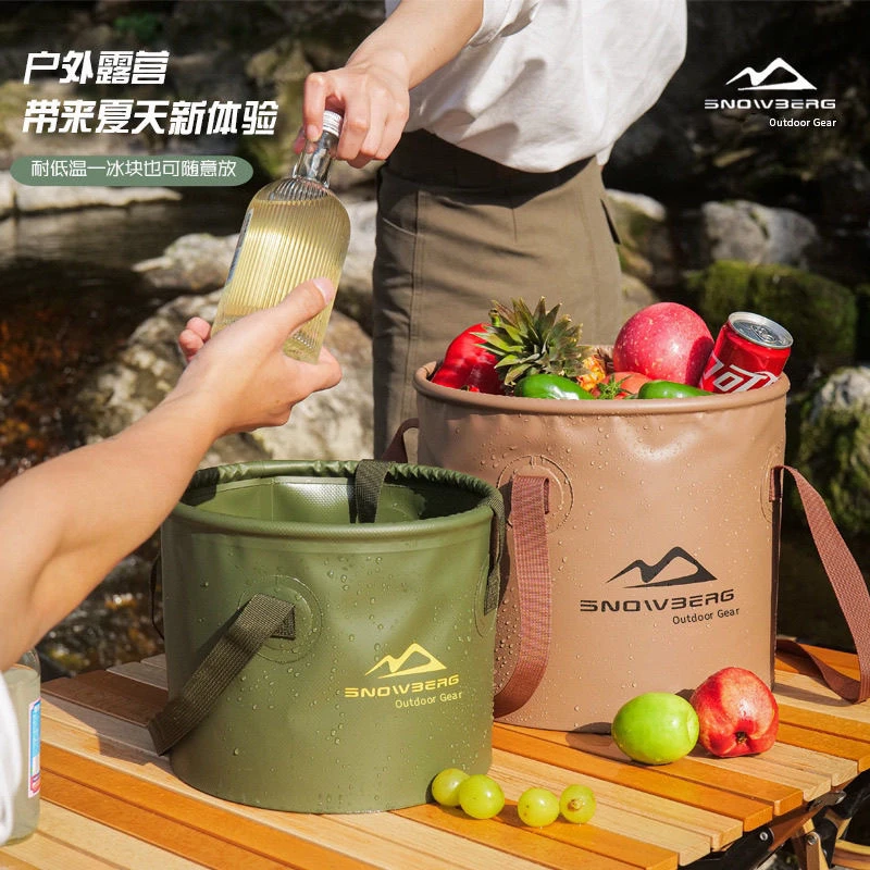 旅行大容量PVC打水桶露营野餐便携钓鱼桶户外折叠旅行家用宿舍用