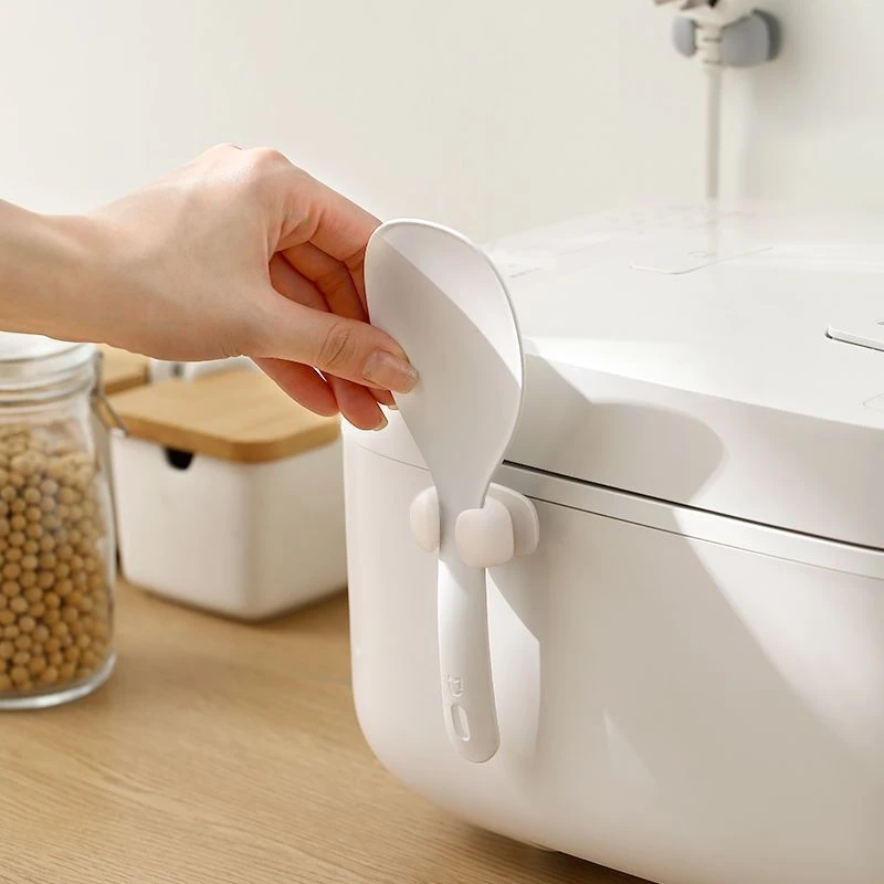 粘贴式饭勺收纳架电饭煲壁挂米饭勺子放置架厨房不粘饭铲硅胶挂钩