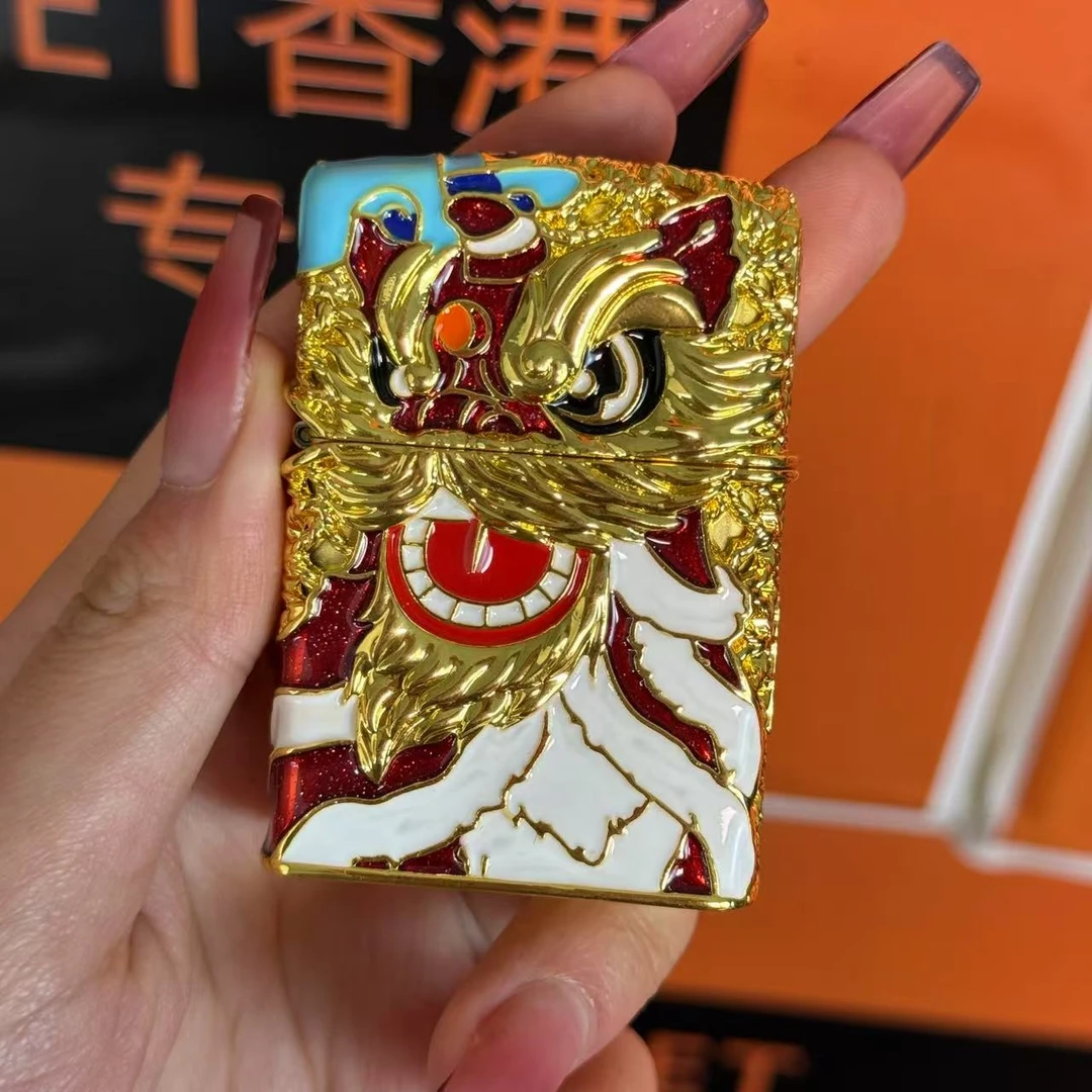 夜光款鸿运当头醒狮珐琅貔貅防风打火机