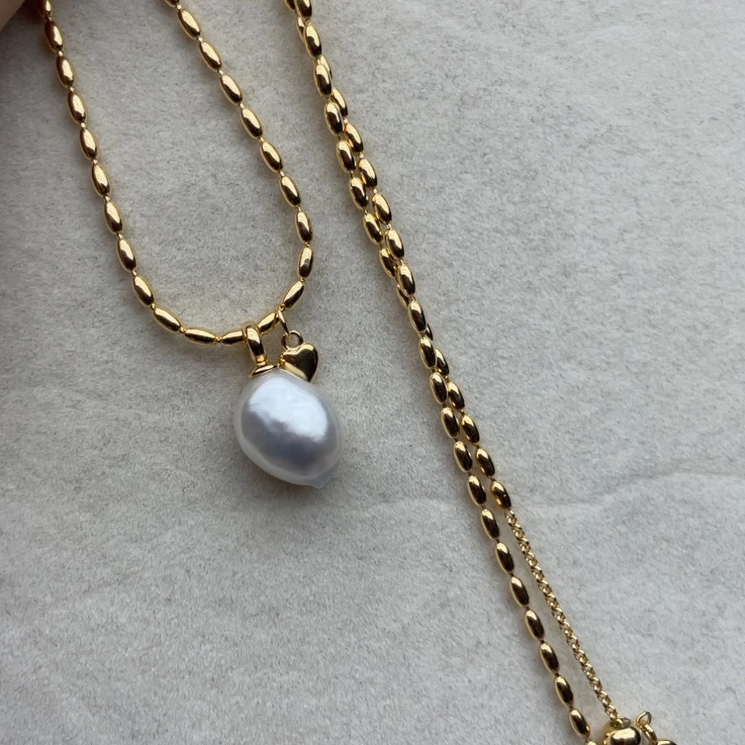 银S925镶嵌颈饰海水珍珠D66