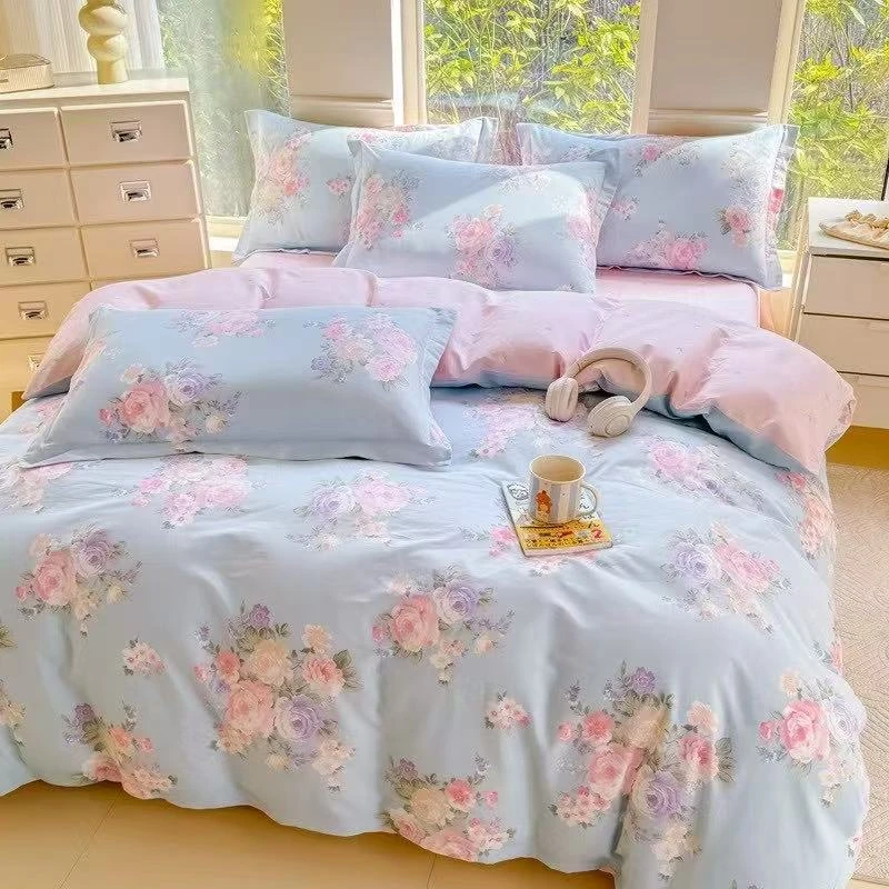 2025新款100%全棉纯棉印花小碎花斜纹小清学生宿舍三件四件套